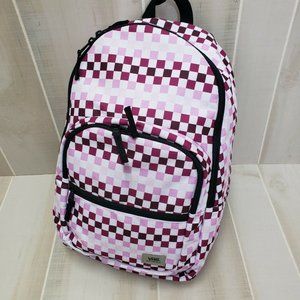Vans New Check Backpack Pink Purple Laptop Bag
